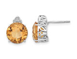 7.10 Carat (ctw) Citrine and White Topaz Dangle Earrings in Sterling Silver